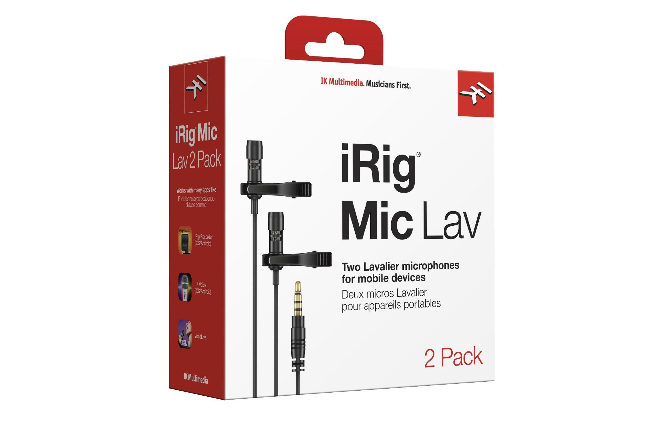 IK Multimedia iRig Mic Lav 2 Pack 2 x Lavalier-Mikrofon für iOS & Android