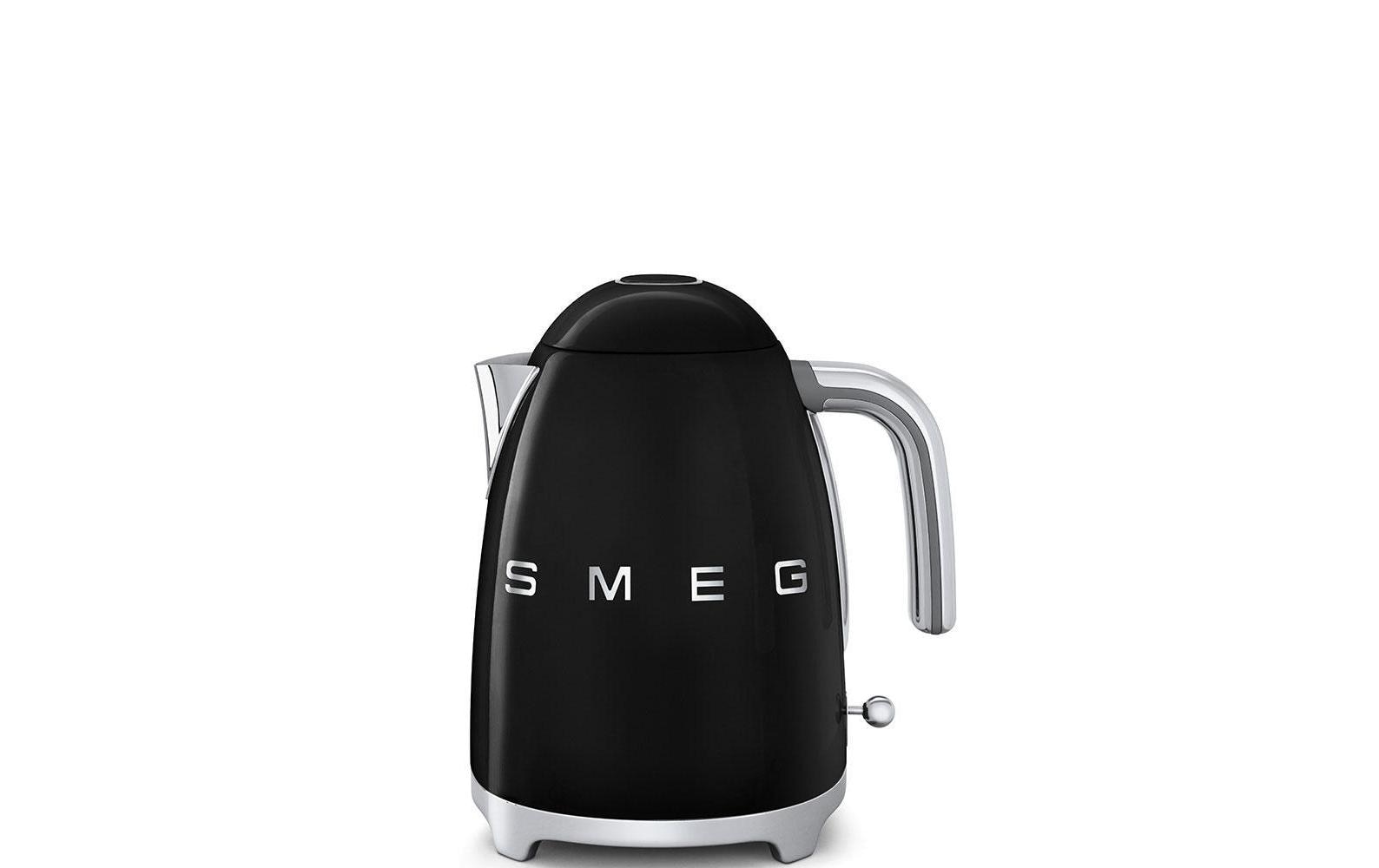 SMEG Wasserkocher 50's schwarz 1.7 l, 2400 Watt, Kalkfilter