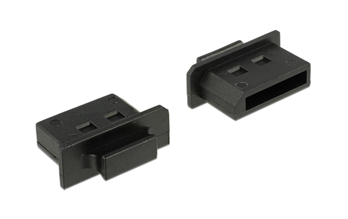 Delock Displayport Staubschutz, 10 Stück Zum Schutz von DP-Ports, Schwarz, mit Griff