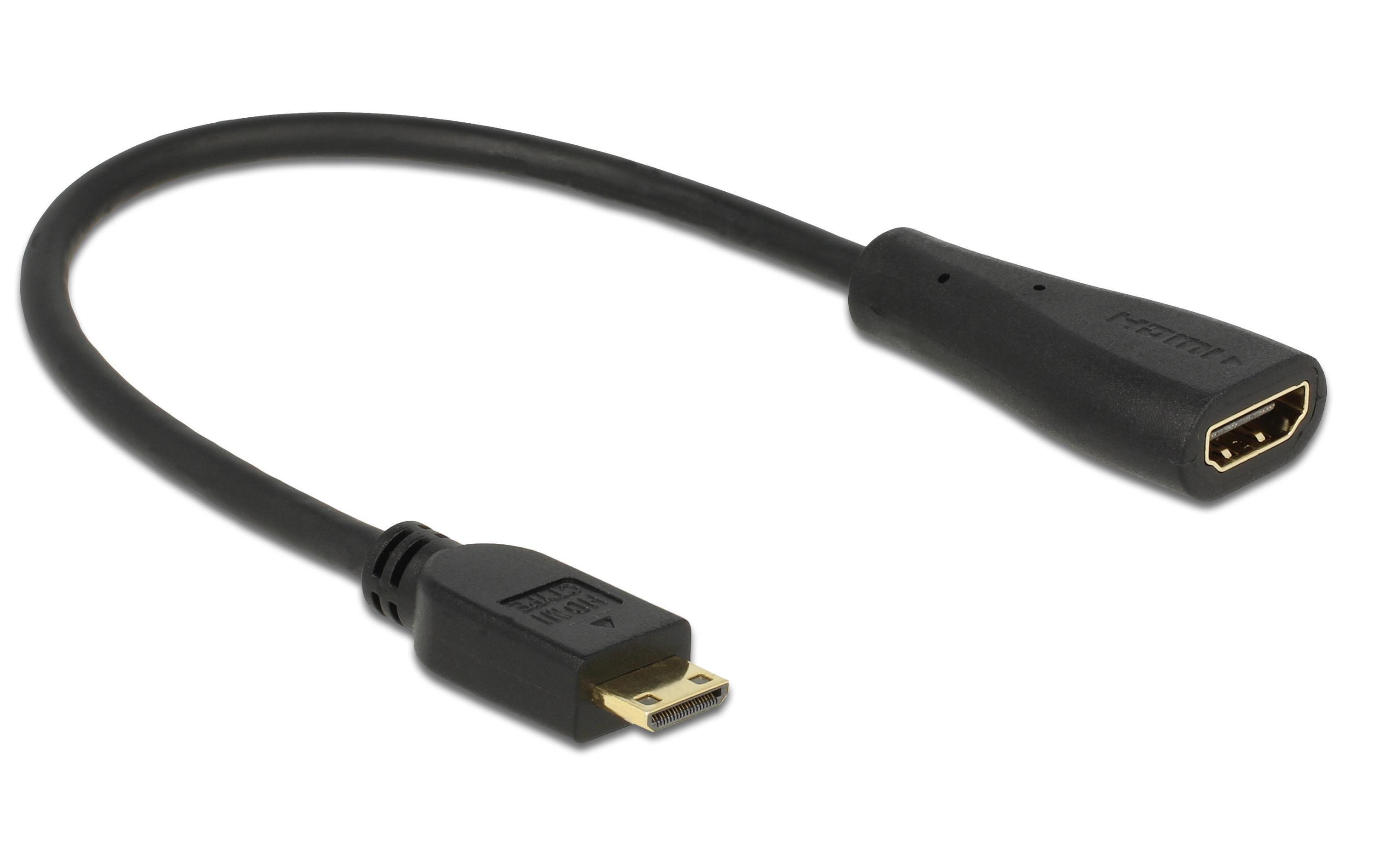 Monitoradapter Mini-C HDMI zu HDMI schwarz, 20cm