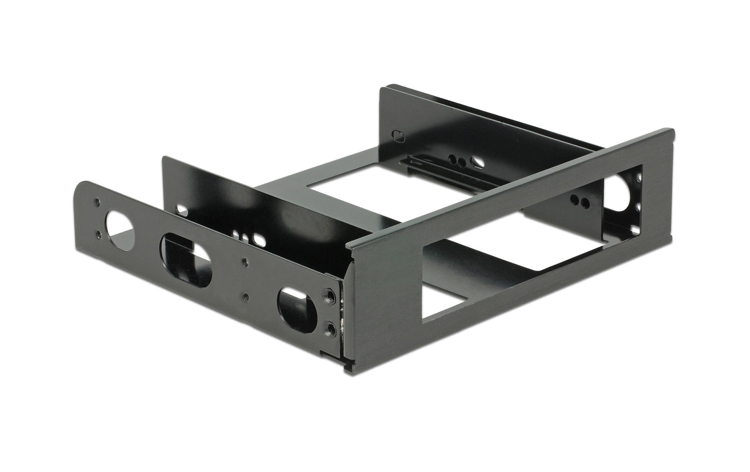 Delock 5.25" Einbausatz, 1x 3.5" in 5.25" schwarz, Aluminium