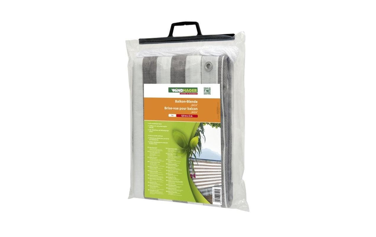 Windhager Balkonblenden IBIZA 5x0.9m grau/weiss