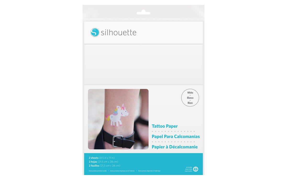 Silhouette bedruckbares Tattoo Papier weiss 2 Stück, 21.5 x 27.9 cm