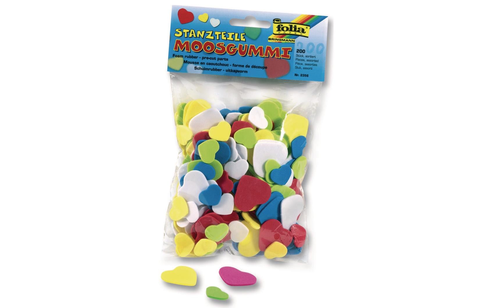 Folia Moosgummi-Stanzteile Herzen 200 Stück