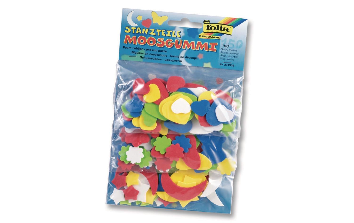 Folia Moosgummi-Stanzteile diverse Motive 150 Stück