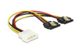 Molex Stecker - 2x SATA Stromadapter 20cm, 5 und 12 Volt