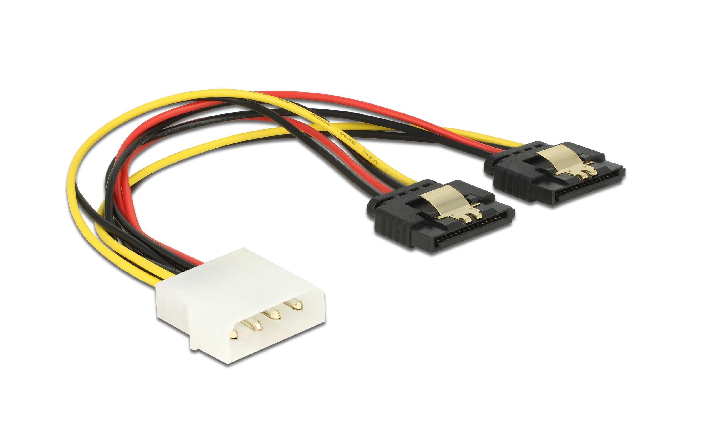 Molex Stecker - 2x SATA Stromadapter 20cm, 5 und 12 Volt