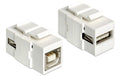 Delock Keystone Jack: USB2.0 A-Buchse-B-Buchse, weiss