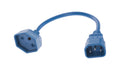 Verlängerungs-Netzkabel 0.3 m C14 / T13 3x1mm2, blau