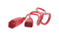 Verlängerungs-Netzkabel 0.3 m C14 / T13 3x1mm2, rot