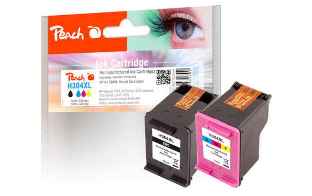 Peach Tinte HP Nr. 304XL Multipack Plus black+color, je 2x15ml, 1x13ml