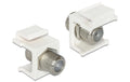 Delock Keystone Jack: F-Buchse Buchse-Buchse, weiss