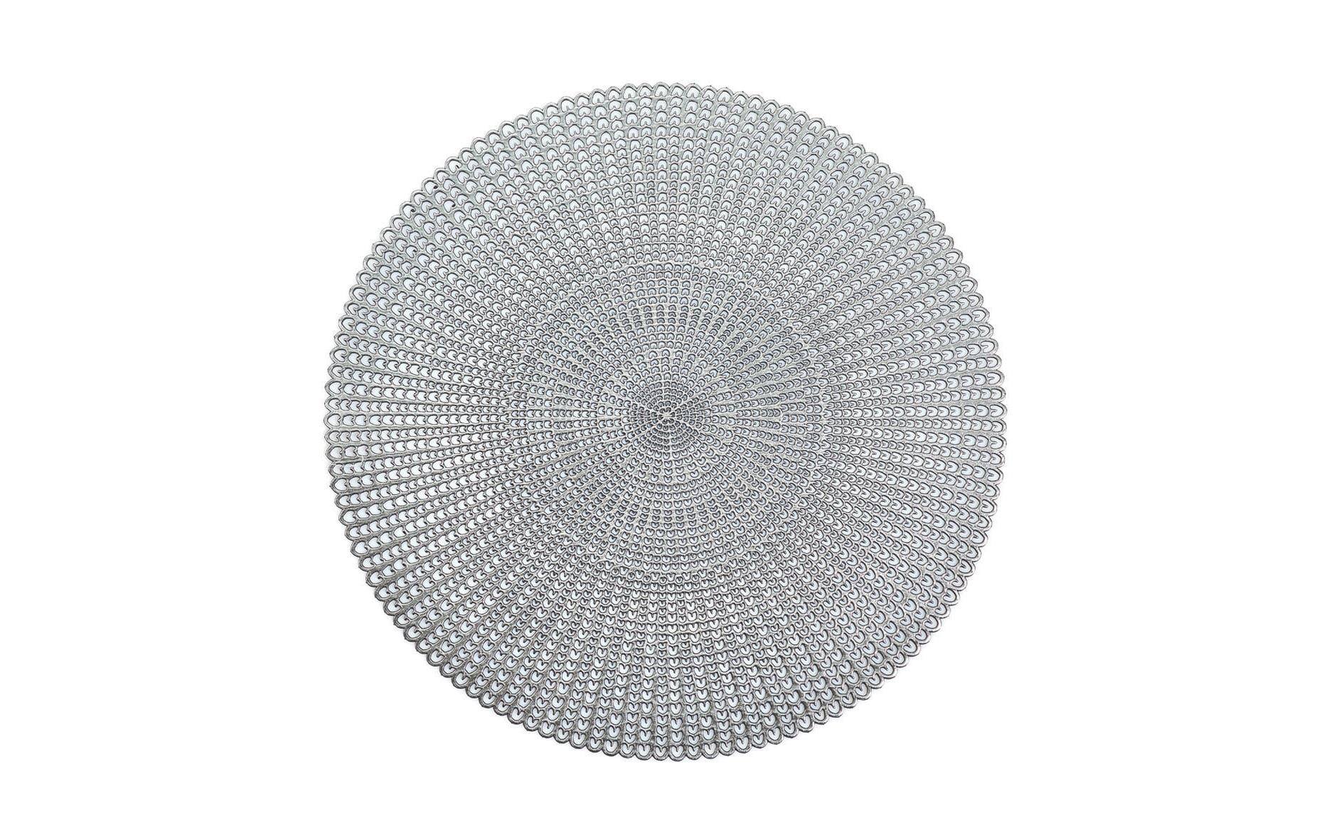 Zeller Present Tischset Cut out rund silber Ø41cm