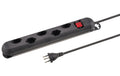 STEFFEN STEBA STRONG Steckerleiste 5xT13 Steckdosen quer, schwarz, 5m Kabel