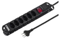 STEFFEN STEBA VARIABL Steckerleiste 6xT13 schwarz, mit Schalter, 3m Kabel