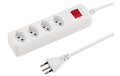 STEFFEN POWER EASY Steckerleiste 4xT13 weiss, mit Schalter, 1.5m Kabel