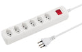 STEFFEN POWER EASY Steckerleiste 6xT13 weiss, mit Schalter, 1.5m Kabel