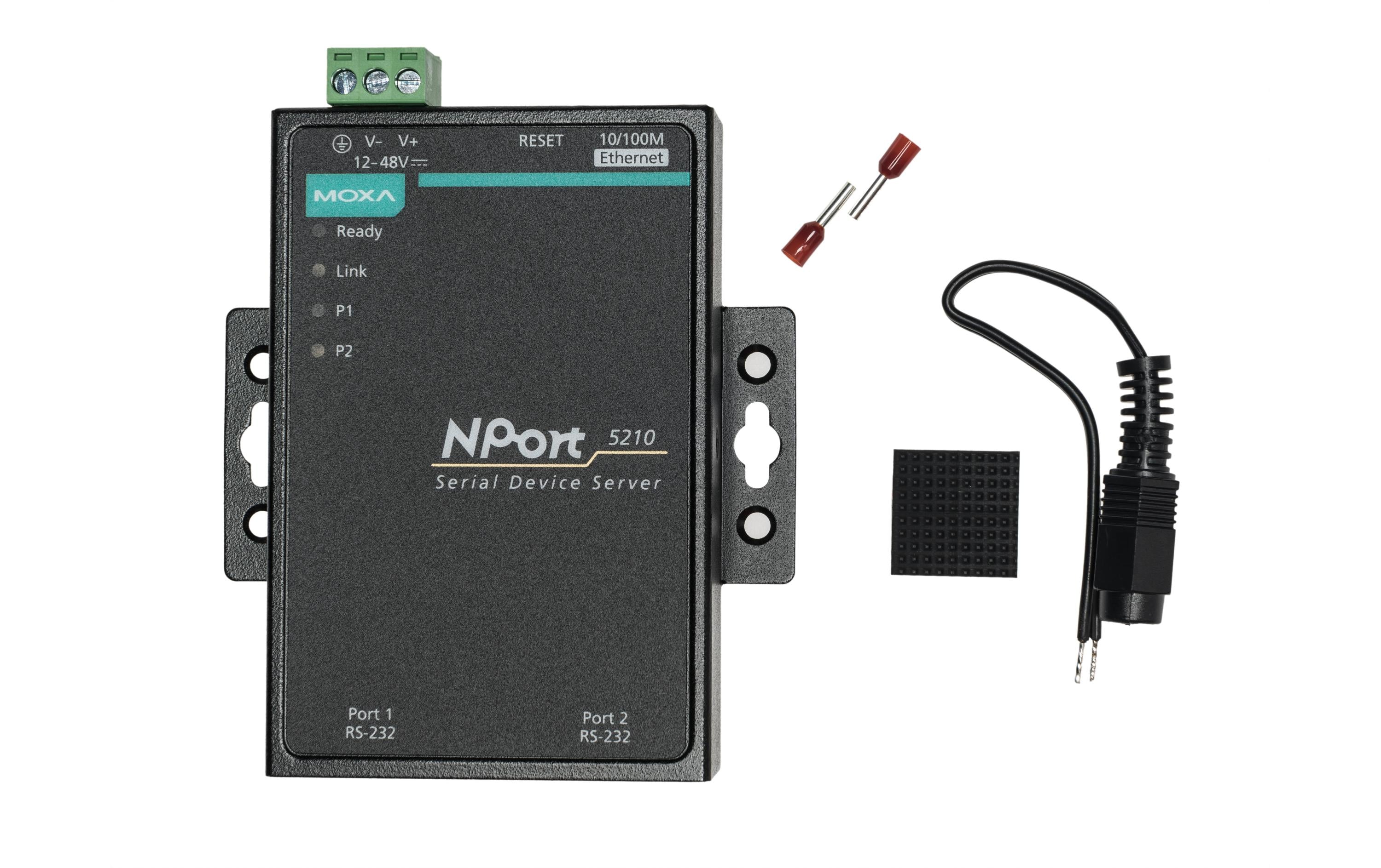 MOXA NPort 5210, LAN RS232 Server, 2 Port, Serielle Geräteserver mit 2 Port RS232