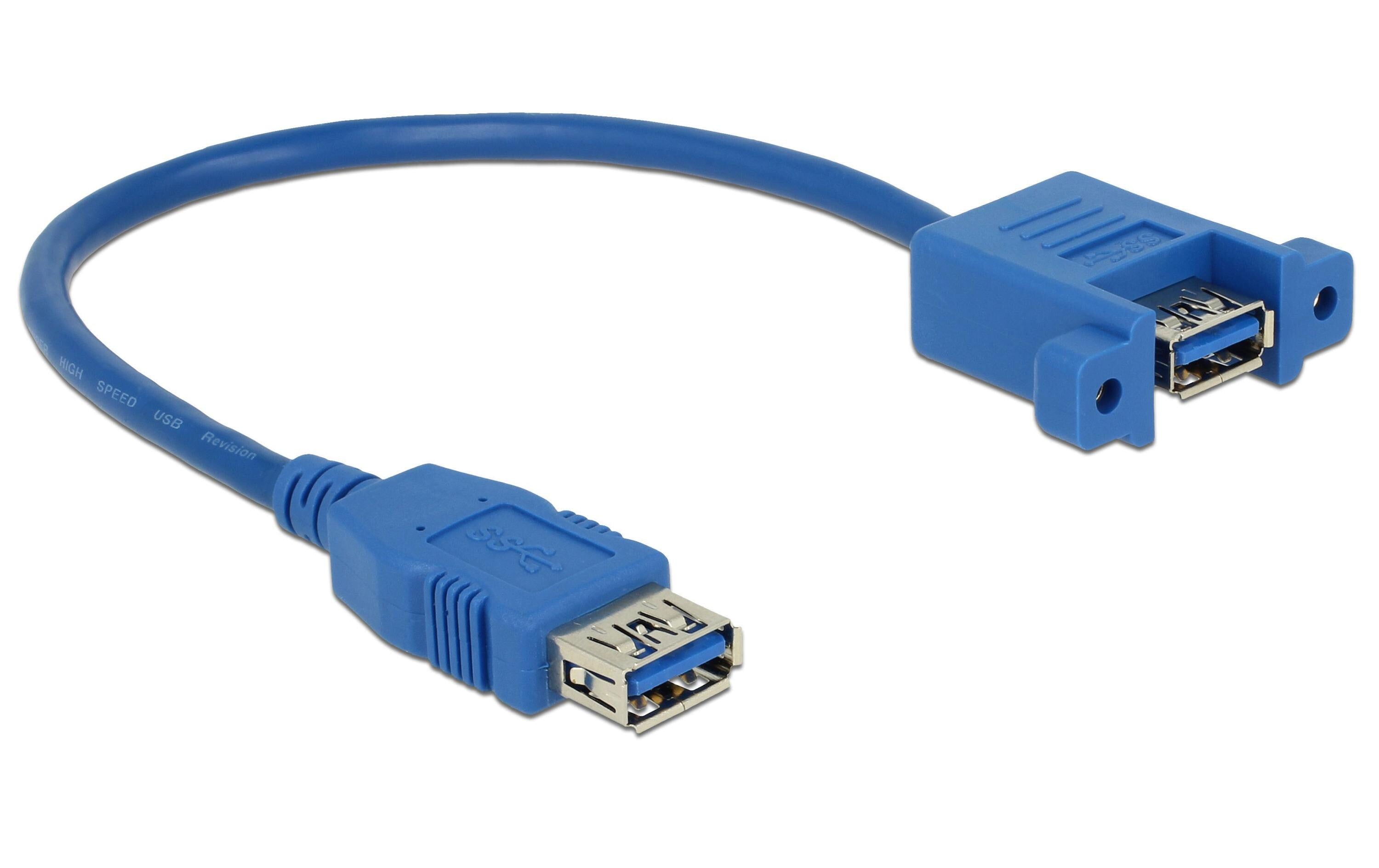 USB3.0 Kabel, 25cm, A-A, zum Einbau Einbauöffnung Typ-A ca. 15 x 8 mm