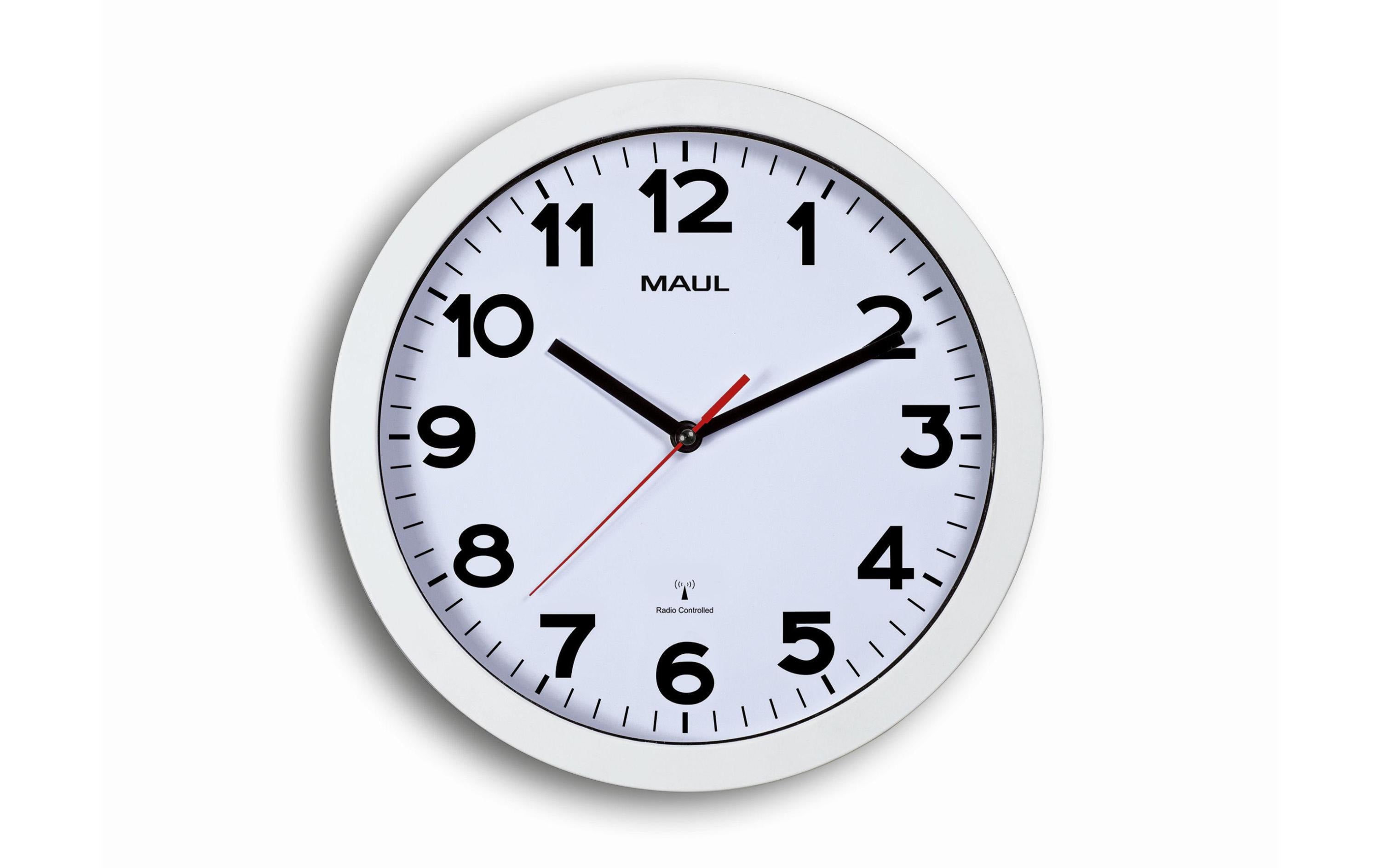 MAUL Wanduhr MAULstep 30RC weiss 35 x 35 x 4.5 cm