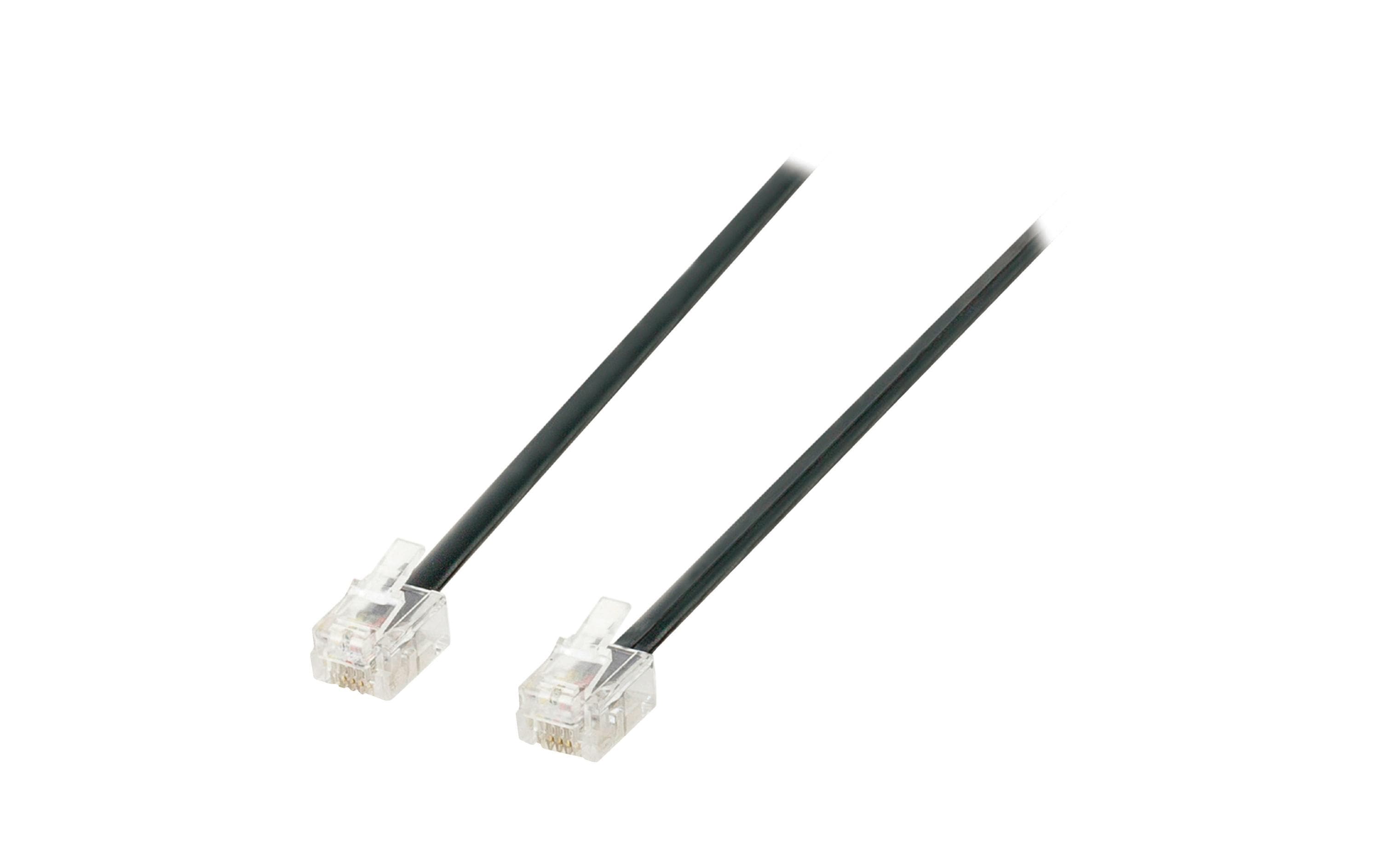 Wirewin Telefonkabel RJ-11, 3m 6P/4C, Stecker-Stecker, schwarz