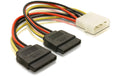 Molex zu 2x SATA Stromanschlusskabel Zur Stromversorgung von 2 Sata Laufwerken