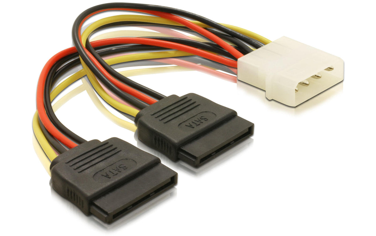 Molex zu 2x SATA Stromanschlusskabel Zur Stromversorgung von 2 Sata Laufwerken