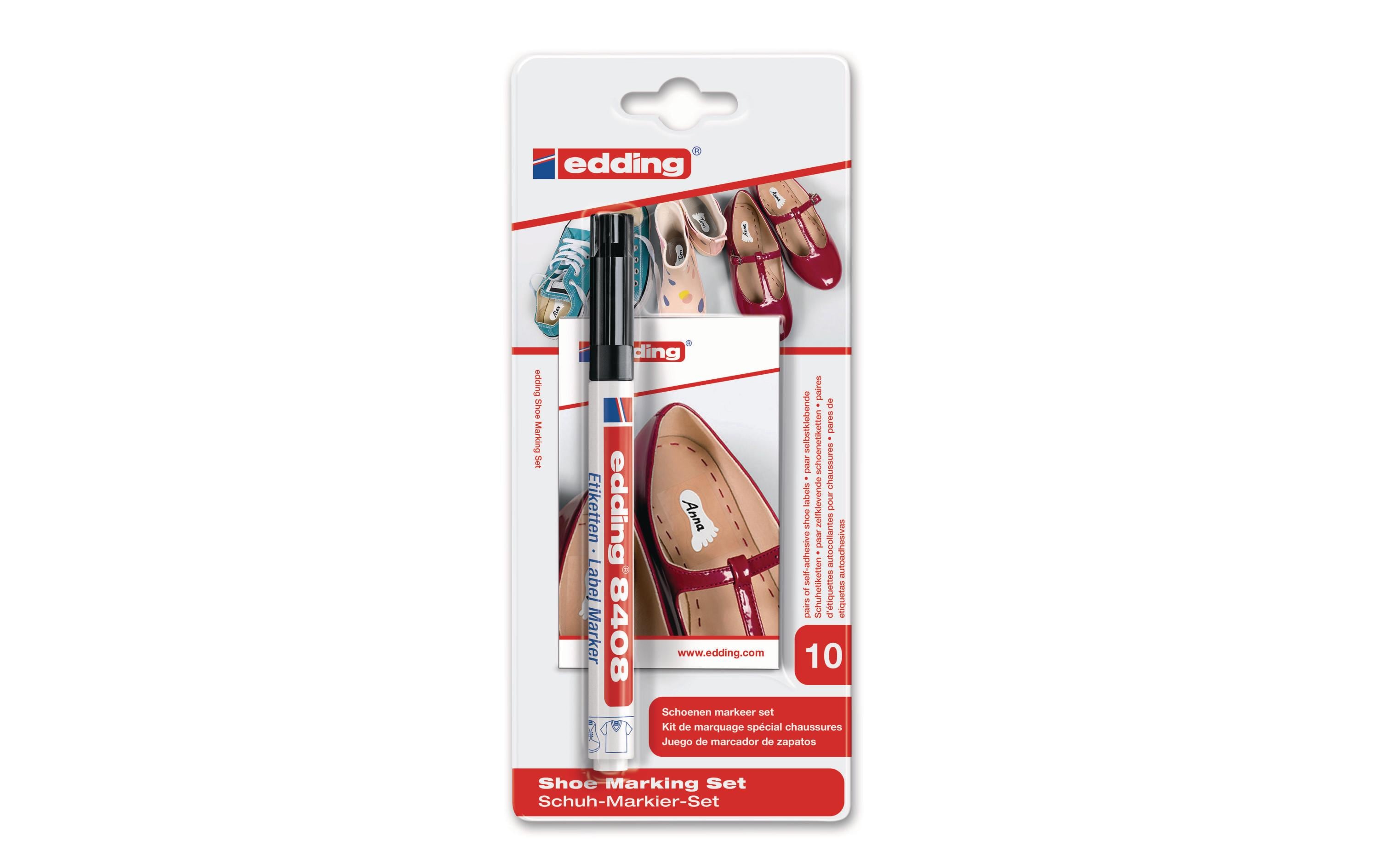 Edding Schuhmarker Set 8408 inkl. 10 Etiket 0.75mm Spitze