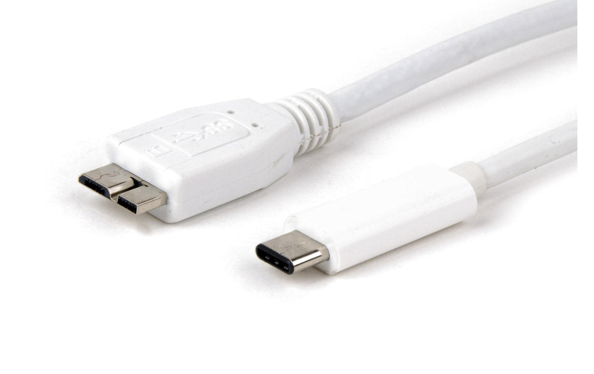 LMP USB3.0 TypC -  MicroB Kabel, 1m 5Gbps, weiss, bis 3A Strom