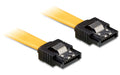 Delock SATA-3 Kabel: 30cm, Metall Clip,gelb 6 Gbps, gerade - gerade
