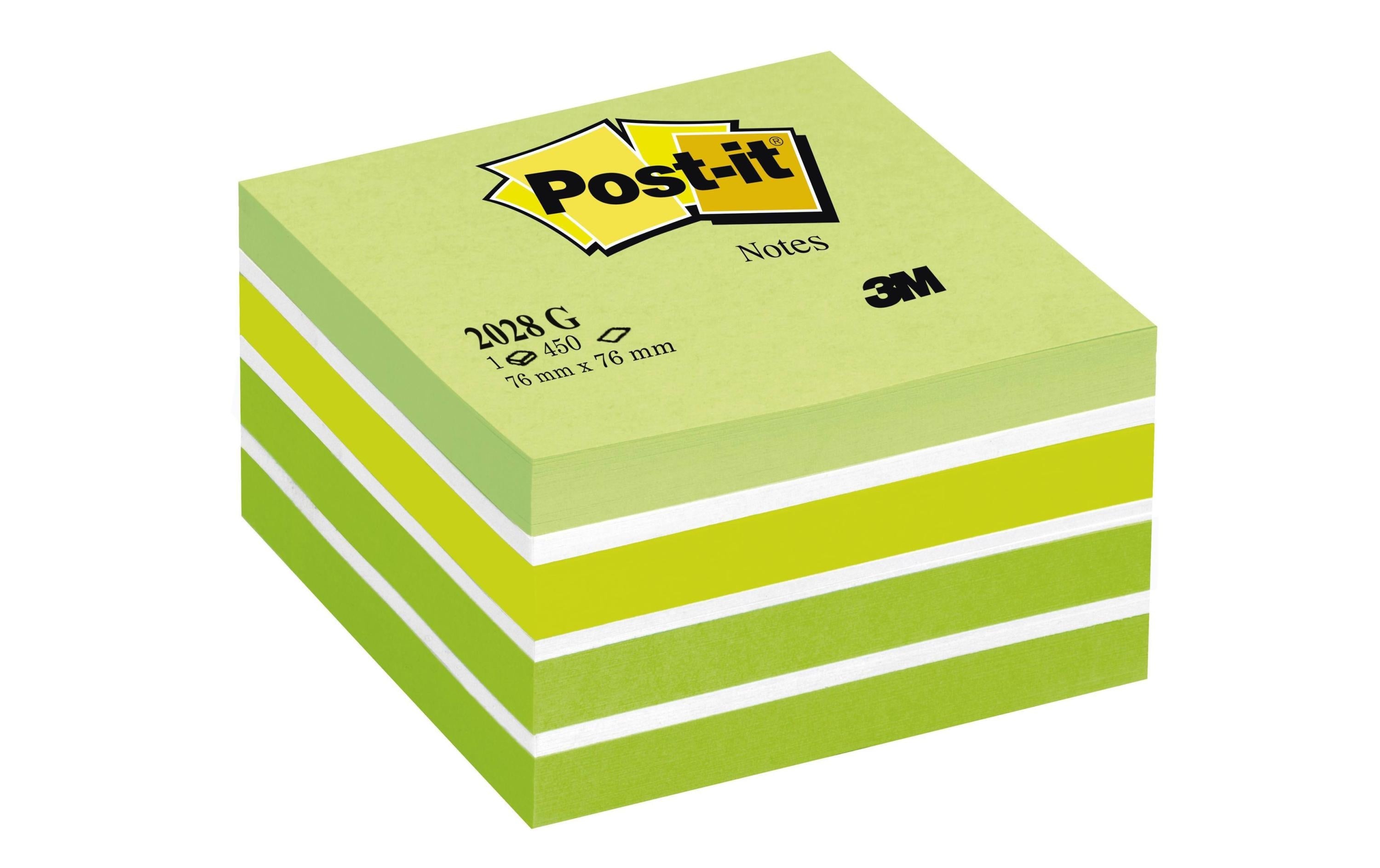 3M Post-it Würfel grün 1 Block à 450 Blatt, 76x76mm