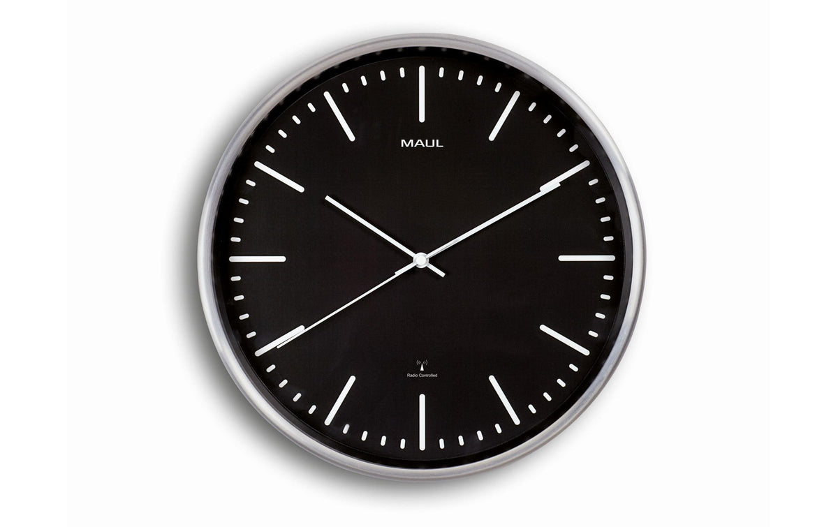 Maul, Wanduhr MAULfly Ø 30 cm Schwarz/Silbe 35 x 35 x 4.5 cm