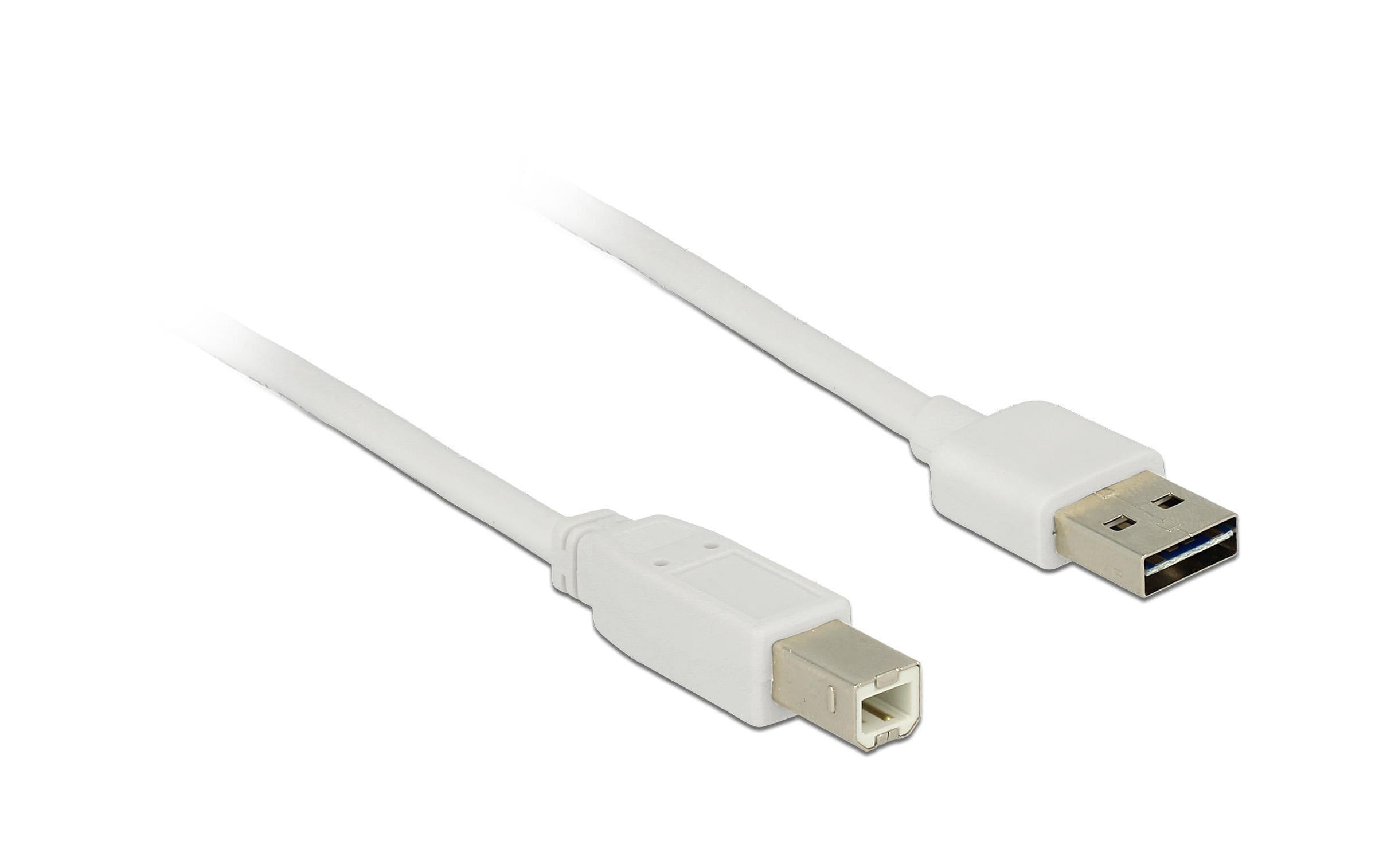 USB2.0-Kabel Easy A-B: 2m, weiss A Stecker beidseitig einsteckbar