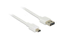 USB2.0-Kabel Easy A-MiniB: 3m, weiss A Stecker beidseitig einsteckbar