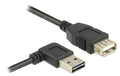 USB2.0-Kabel Easy A-A: 0.5m, schwarz A Stecker nach links oder rechts gewinkelt