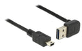 USB2.0-Kabel Easy A-MiniB: 0.5m, schwarz A Stecker nach oben oder unten gewinkelt