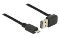 USB2.0-Kabel Easy A-MicroB: 5m, schwarz A Stecker nach oben oder unten gewinkelt