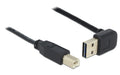 USB2.0-Kabel Easy A-B: 5m, schwarz A Stecker nach oben oder unten gewinkelt