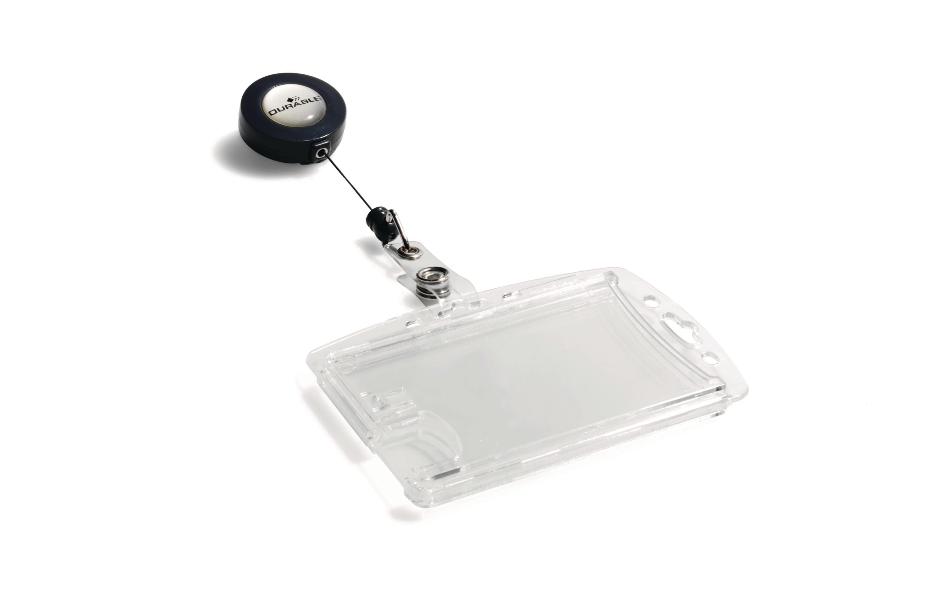 Durable Ausweishalter Hartbox für 2 Karten mit Jojomechanik, Pack à 10 Stück
