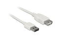 USB2.0-Verlängerungskabel Easy, 1m, weiss A Stecker beidseitig einsteckbar