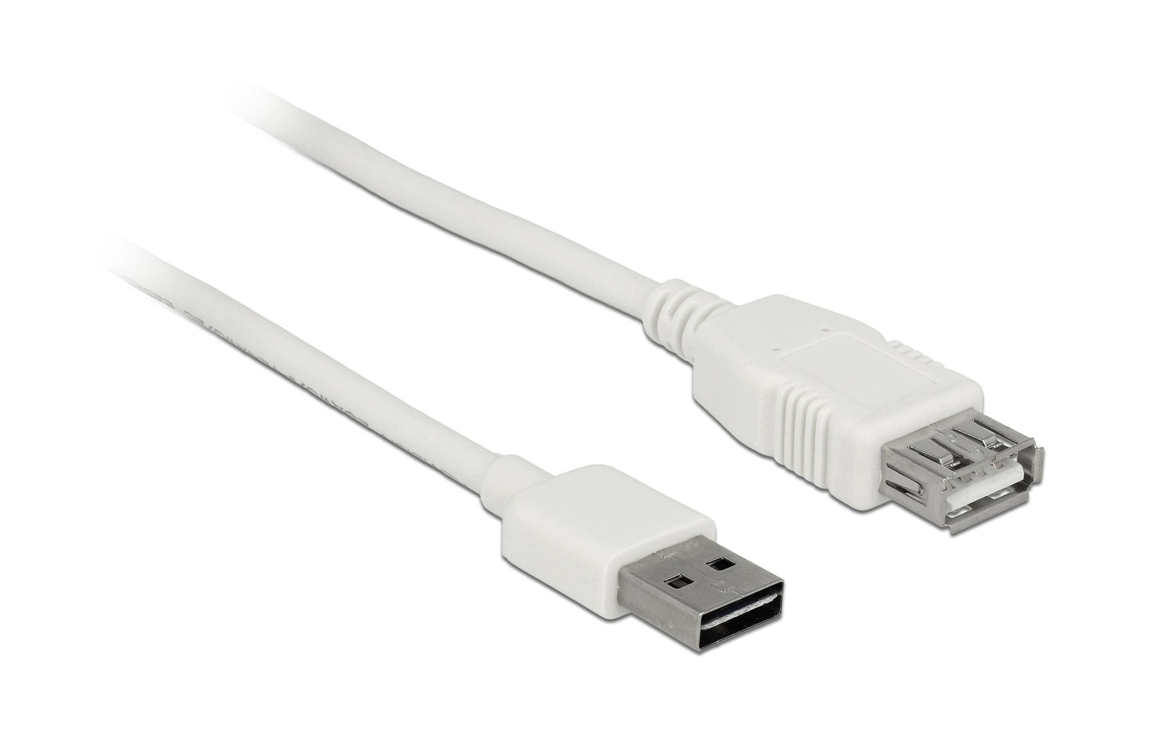 USB2.0-Verlängerungskabel Easy, 2m, weiss A Stecker beidseitig einsteckbar