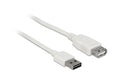 USB2.0-Verlängerungskabel Easy, 5m, weiss A Stecker beidseitig einsteckbar