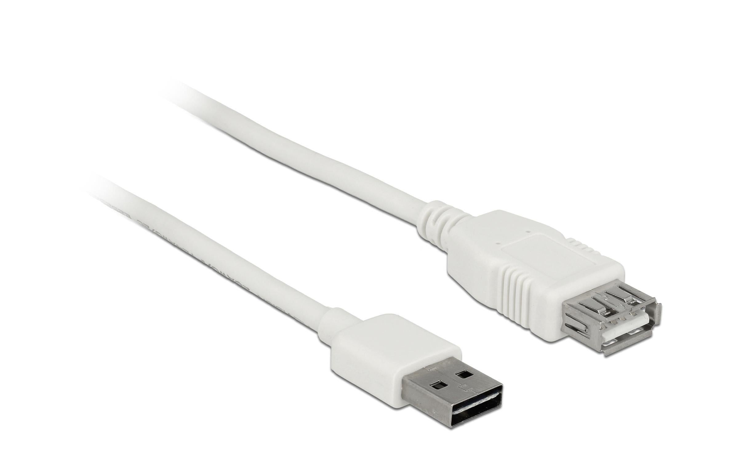 USB2.0-Verlängerungskabel Easy, 5m, weiss A Stecker beidseitig einsteckbar