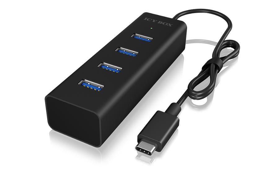 ICY BOX IB-HUB1409-C3, 4x USB3.0 Hub, TypeC Aluminium, LED Indikator