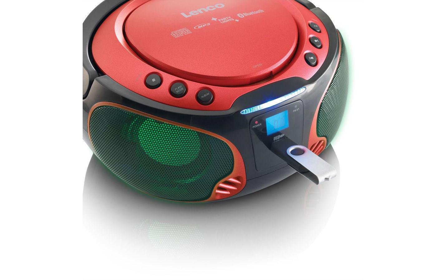 Lenco SCD-550 CD-Player, Rot Lichteffekt im Rhythmus der Musik