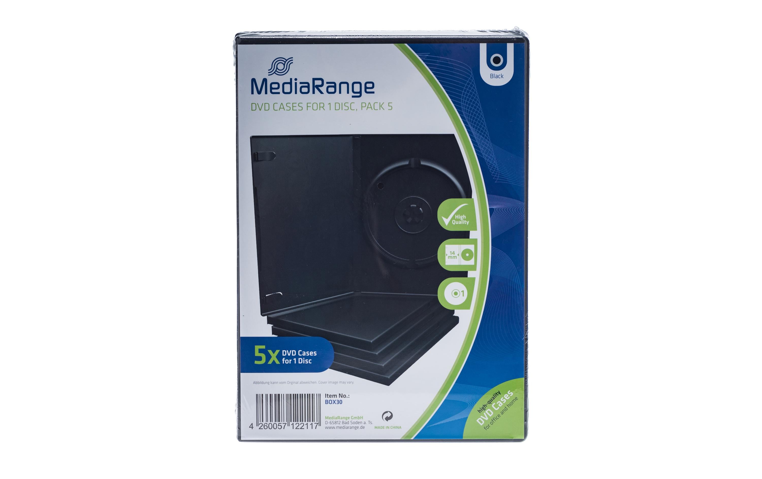 DVD Ersatzhüllen, für 1 DVD-Medium, 5 Stück schwarz