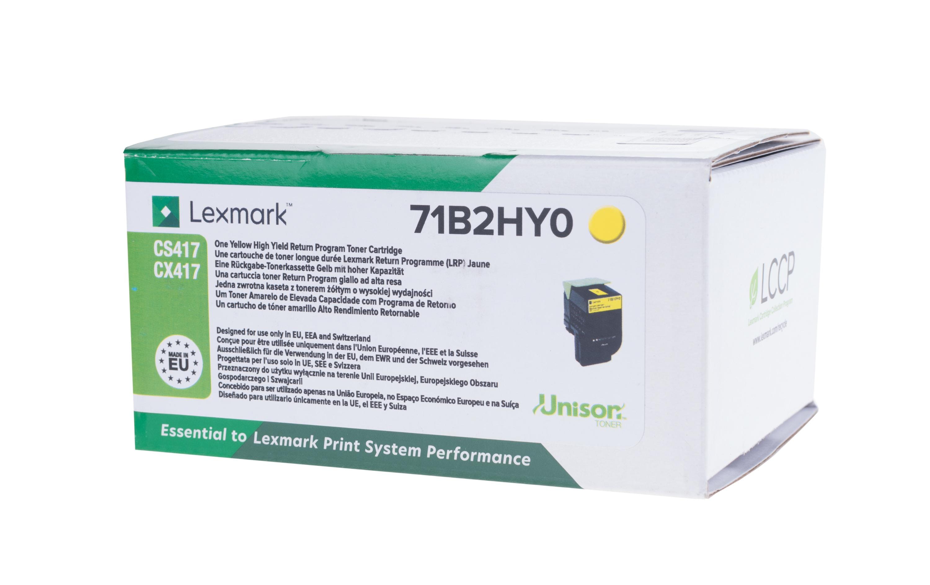 Toner Lexmark 71B2HY0 yellow, 3'500 Seiten Lexmark CS/CX, 417, 517
