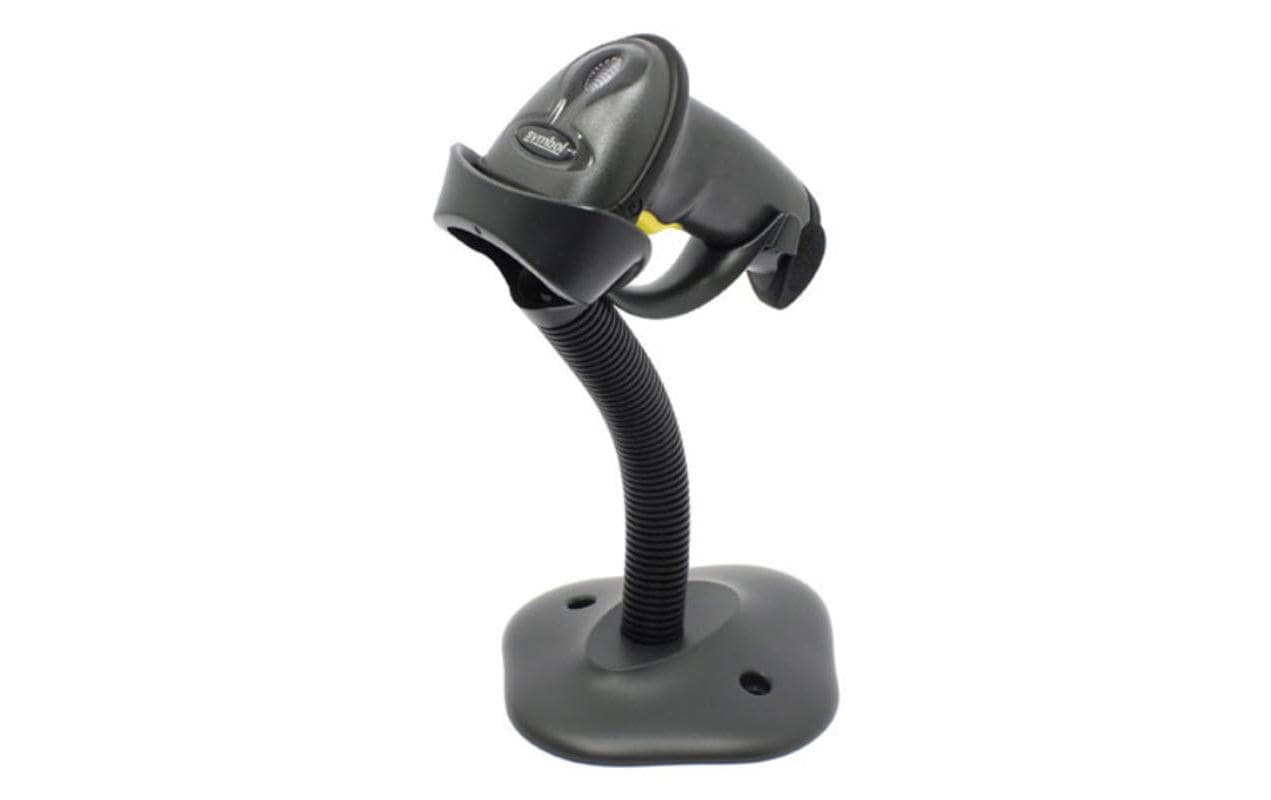 Barcodescanner ZEBRA LS2208-SR black schwarz, USB Kit w/ Stand, 1D