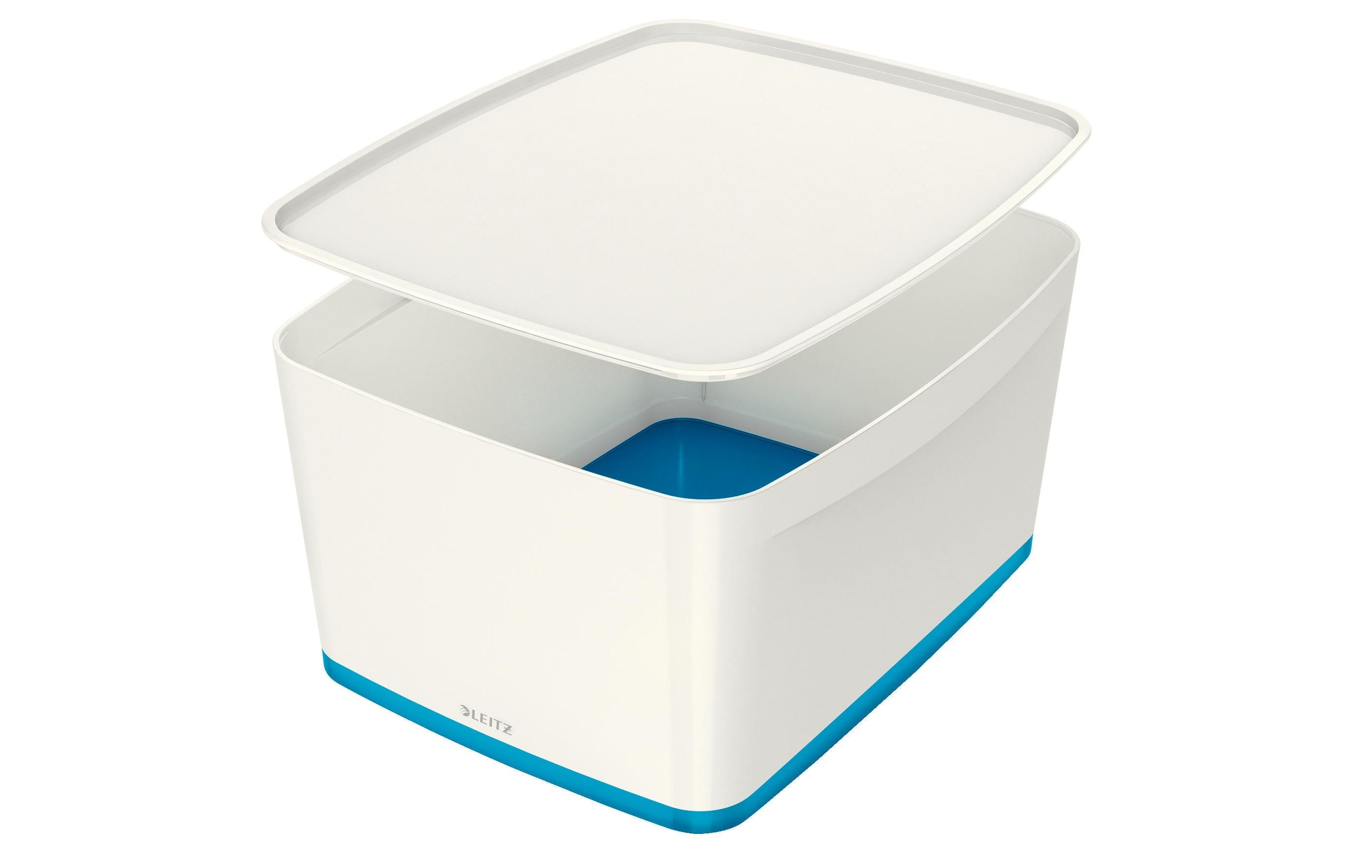 Leitz MyBox Gross mit Deckel weiss/blau, Aufbewahrungsbox , 18 Liter