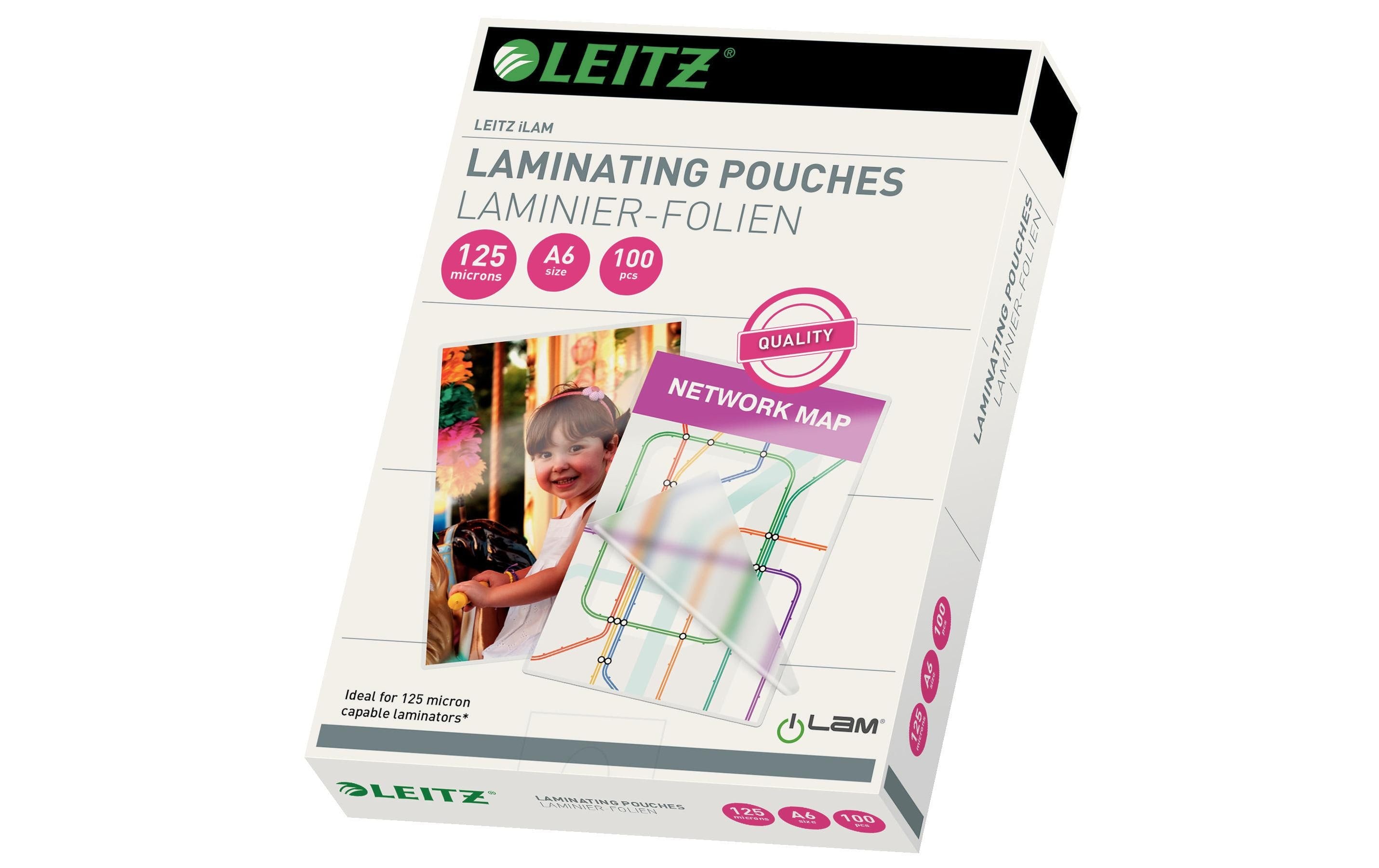 Leitz iLAM Heisslaminierfolien A6 125 mic, 100 Stück